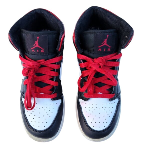 Air Jordan 1 Mid Gym Red Black Toe GS DQ8423-106 Sneakers Shoes 4Y - Picture 3 of 10